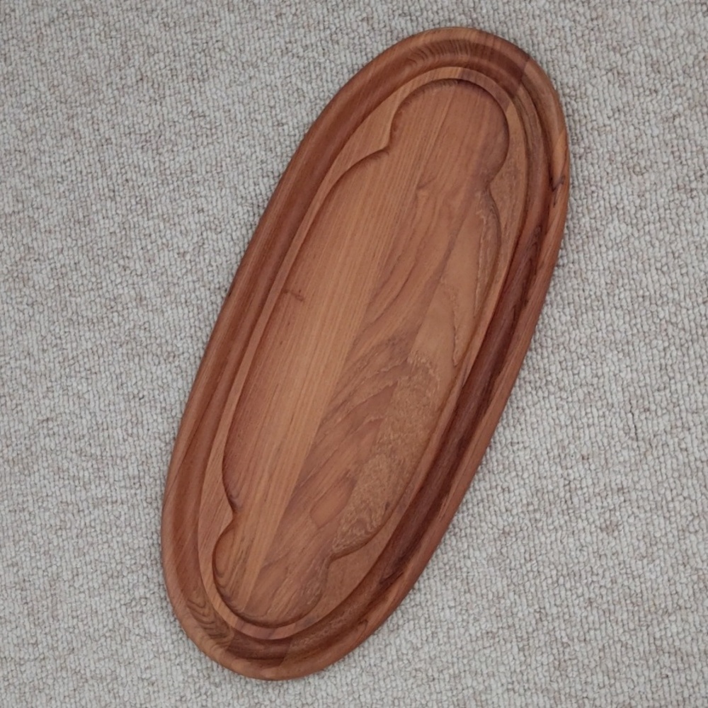 Dansk Oval 22 3/4" x 10 SolidTeak Wood Oval SERVING TRAY Chacuterie Cheese Meats